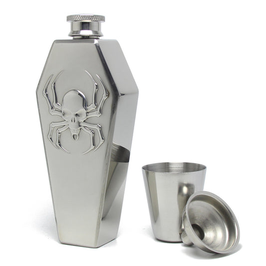 SKULLSPIDER COFFIN - Stainless Steel Flask