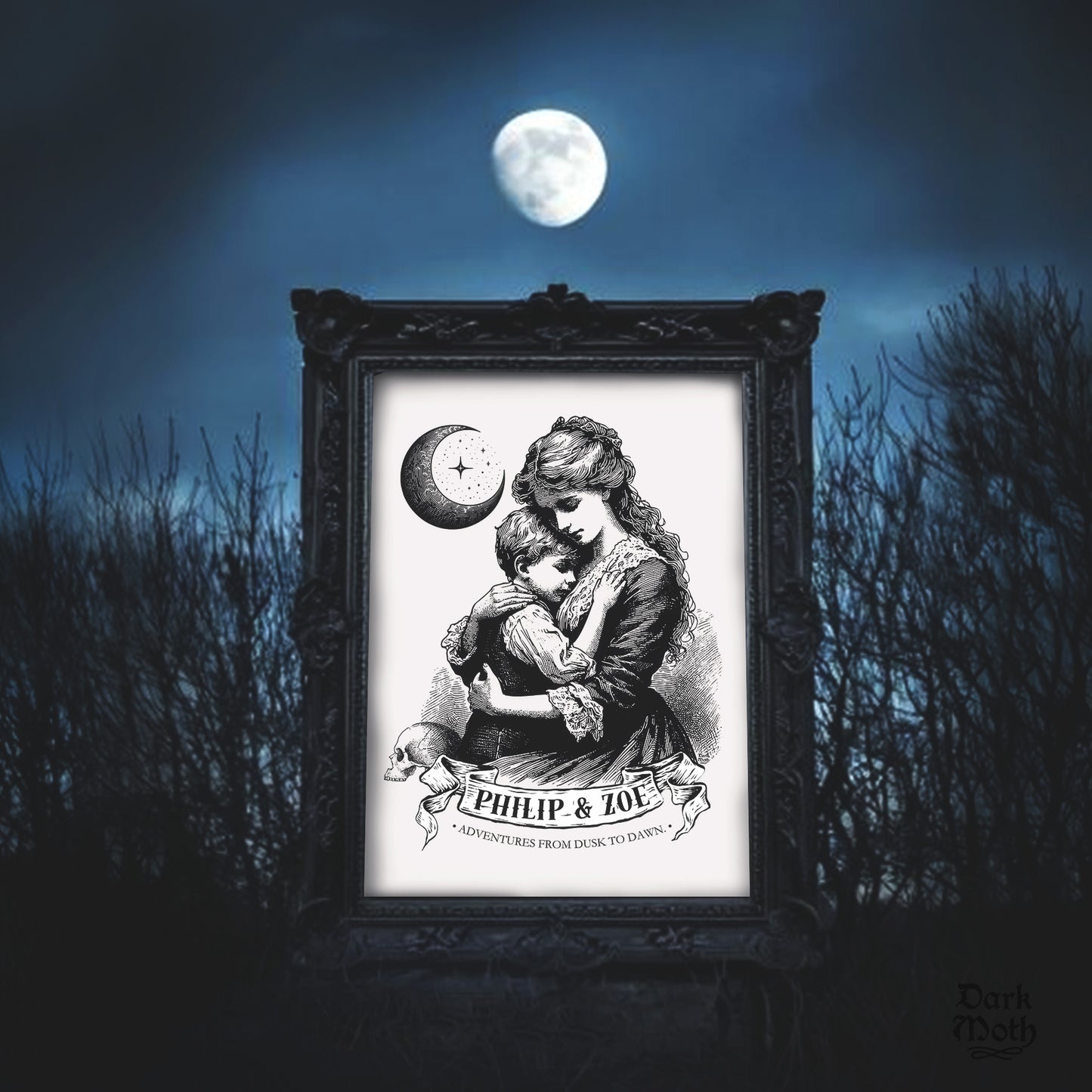 MOONSHADOW LOVE- CUSTOMIZABLE Victorian Gothic Art Print (3 sizes)