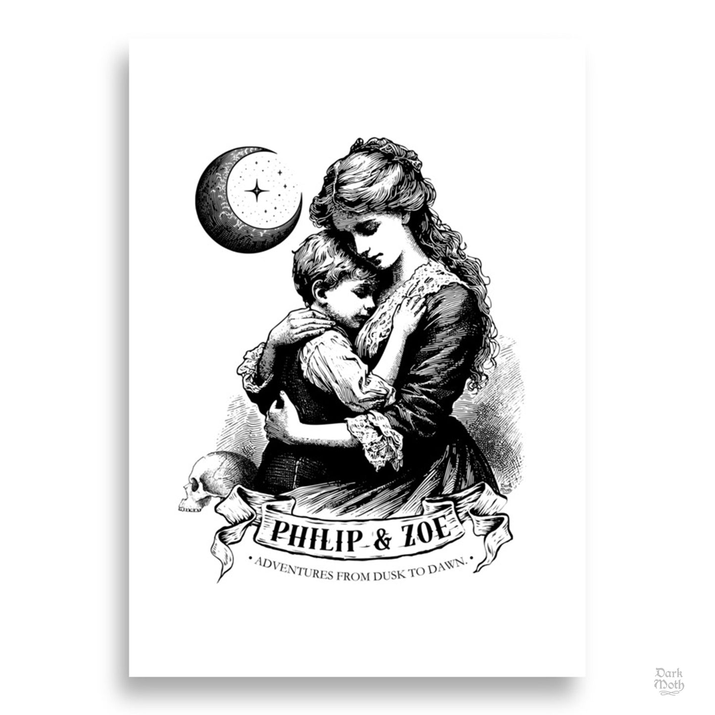 MOONSHADOW LOVE- CUSTOMIZABLE Victorian Gothic Art Print (3 sizes)