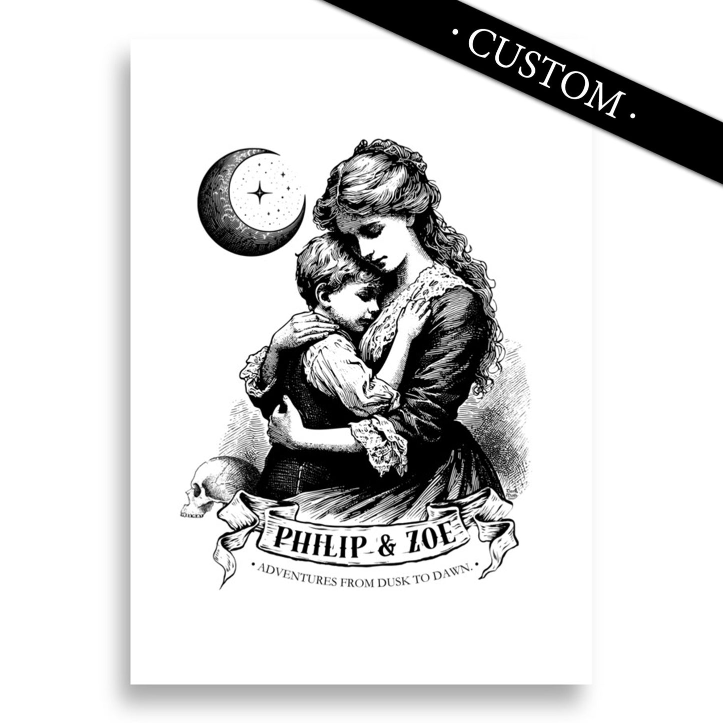 MOONSHADOW LOVE- CUSTOMIZABLE Victorian Gothic Art Print (3 sizes)