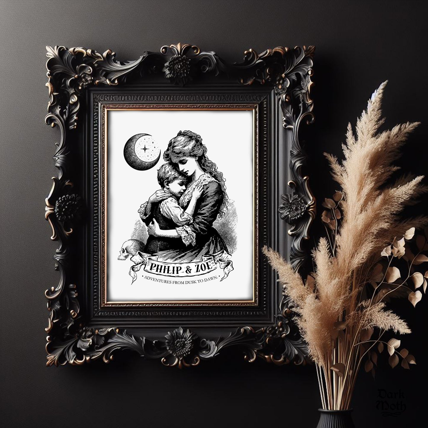 MOONSHADOW LOVE- CUSTOMIZABLE Victorian Gothic Art Print (3 sizes)