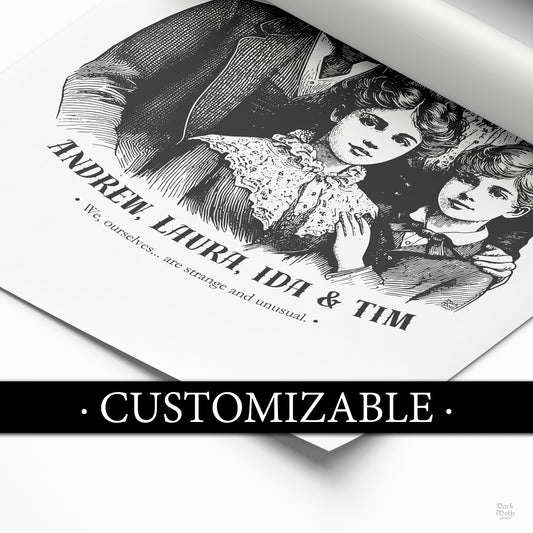 CUSTOMIZABLE Victorian Gothic Art Print (3 sizes) "FAMILY SHADOWS"