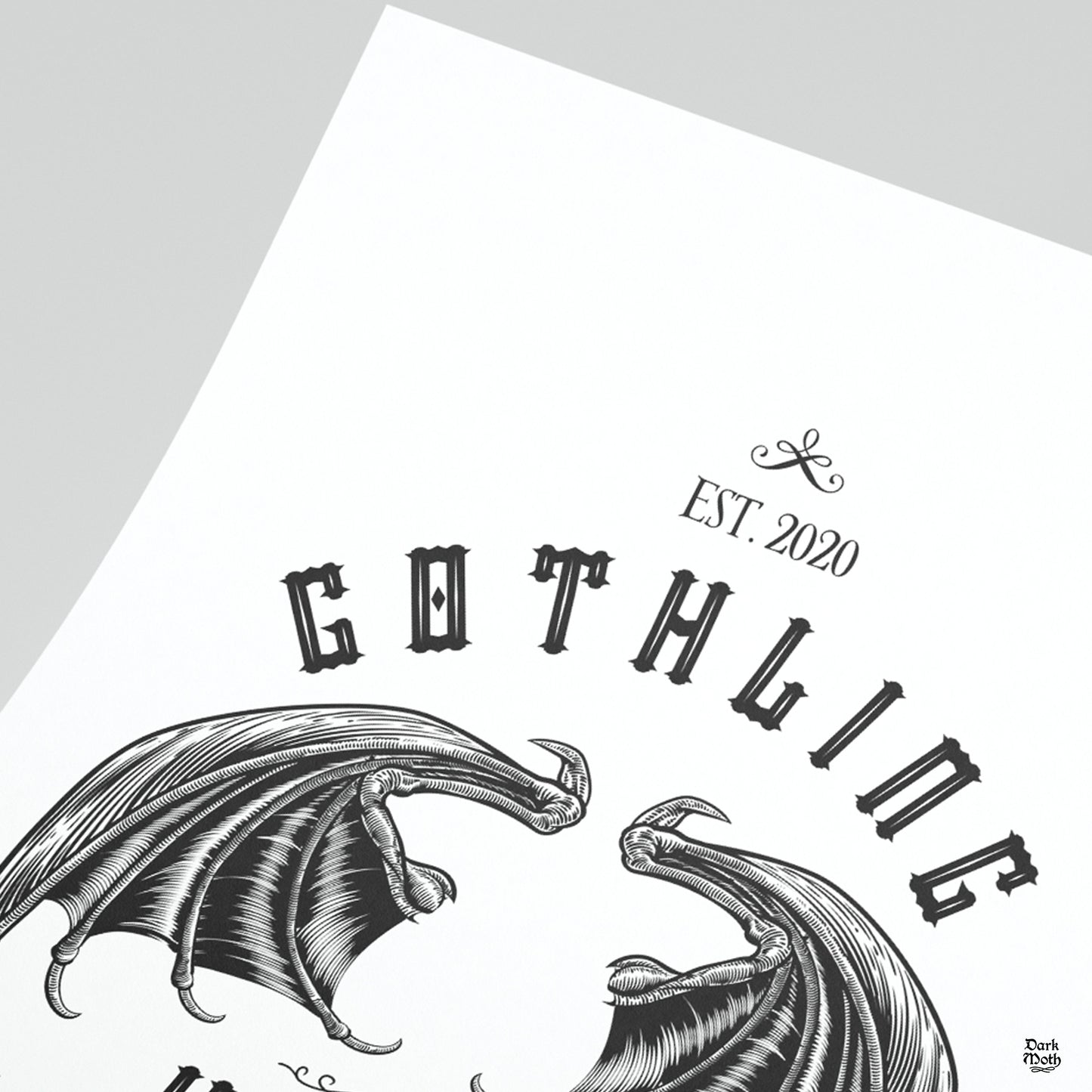 PERSONALIZED Gothic Art Print (3 sizes) "GOTHLING'S BATWINGS"