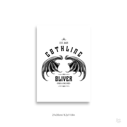 PERSONALIZED Gothic Art Print (3 sizes) "GOTHLING'S BATWINGS"