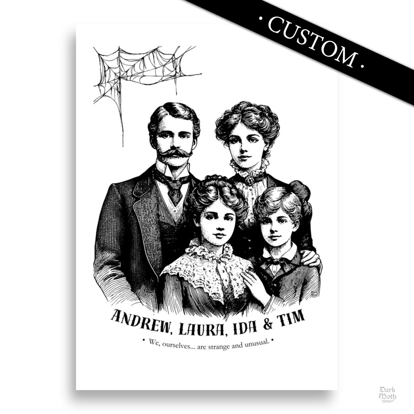 CUSTOMIZABLE Victorian Gothic Art Print (3 sizes) "FAMILY SHADOWS"