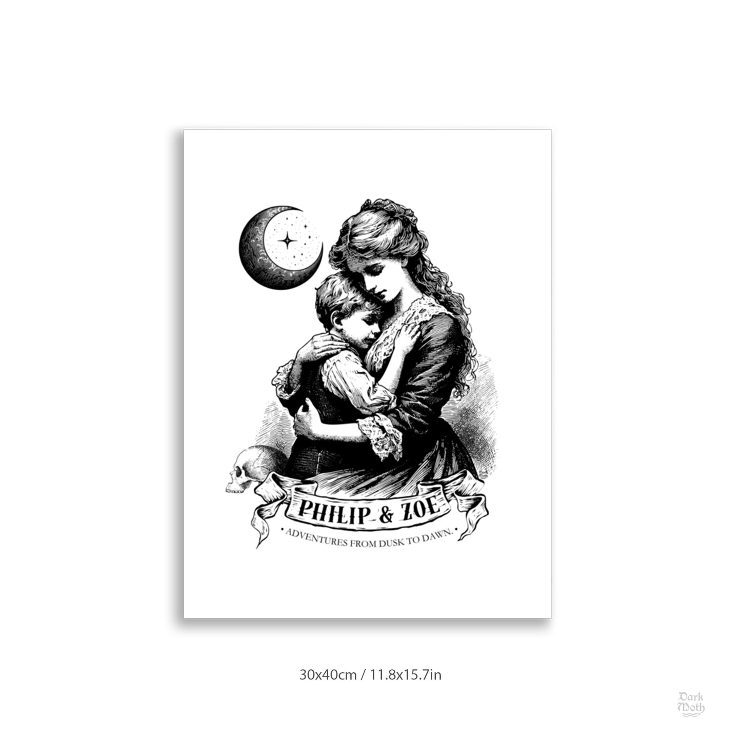 MOONSHADOW LOVE- CUSTOMIZABLE Victorian Gothic Art Print (3 sizes)