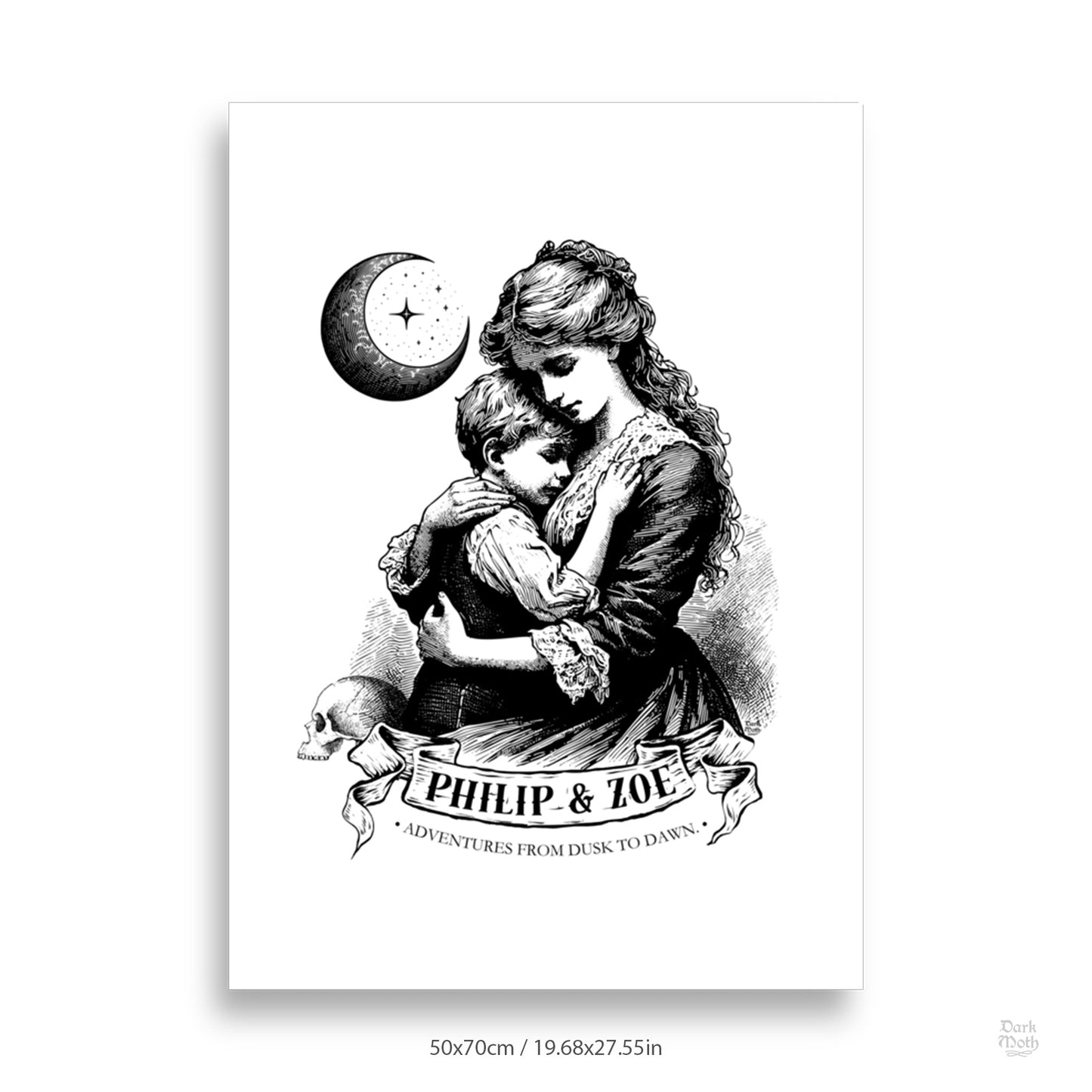 MOONSHADOW LOVE- CUSTOMIZABLE Victorian Gothic Art Print (3 sizes)