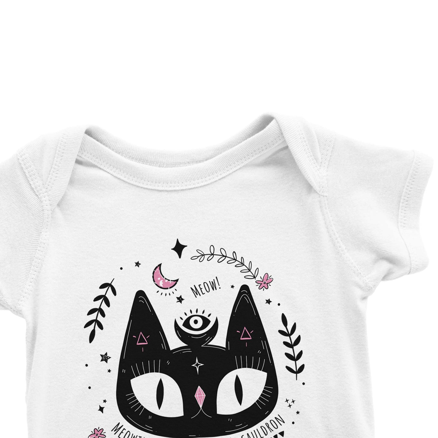 WITCH"S CAT -  Baby Short Sleeve Bodysuit