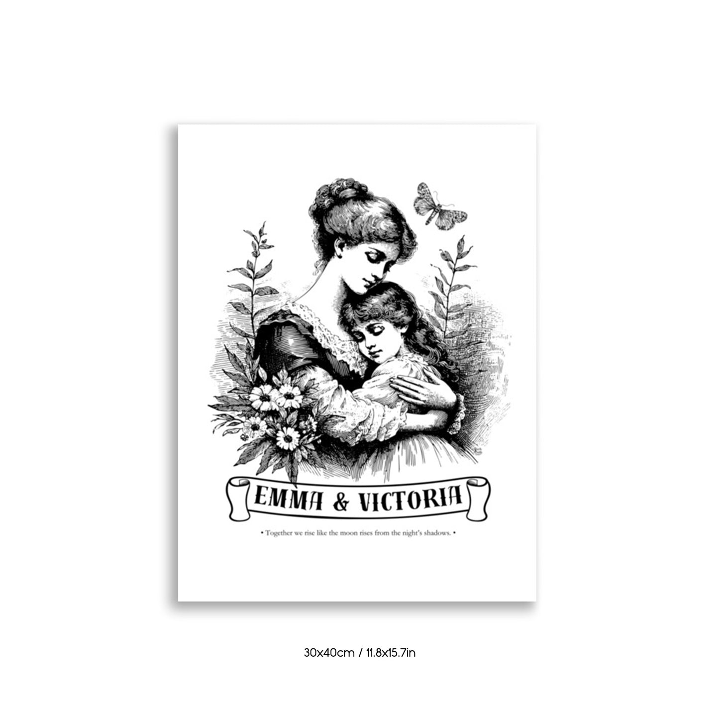 LOVE BLOOMS - CUSTOMIZABLE Victorian Gothic Art Print (3 sizes)