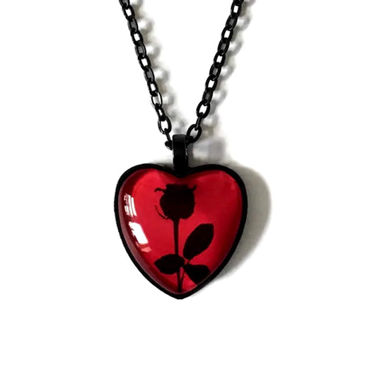 DRACULA'S HEART -  Black Chain Necklace
